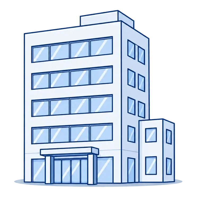 企業のオフィスビルのイラスト